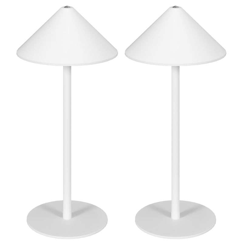 Table Lamp, 3 Light Colors, USB Rechargeable, Metal, White