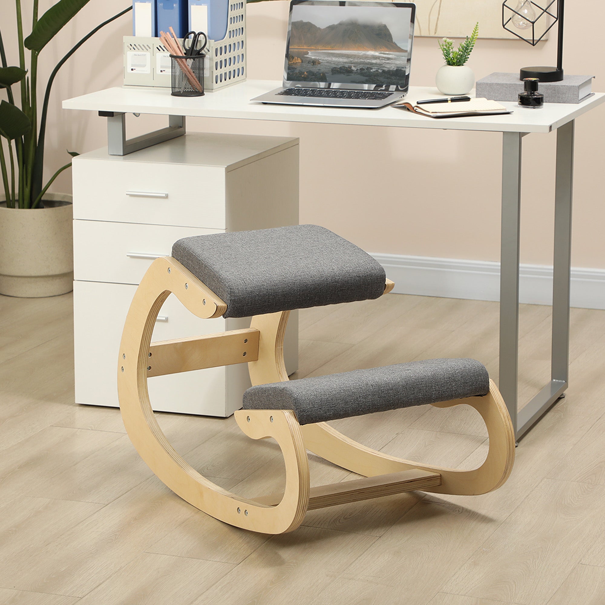 Ergonomischer Kniestuhl, Schaukel-Kniestuhl Posture Grau