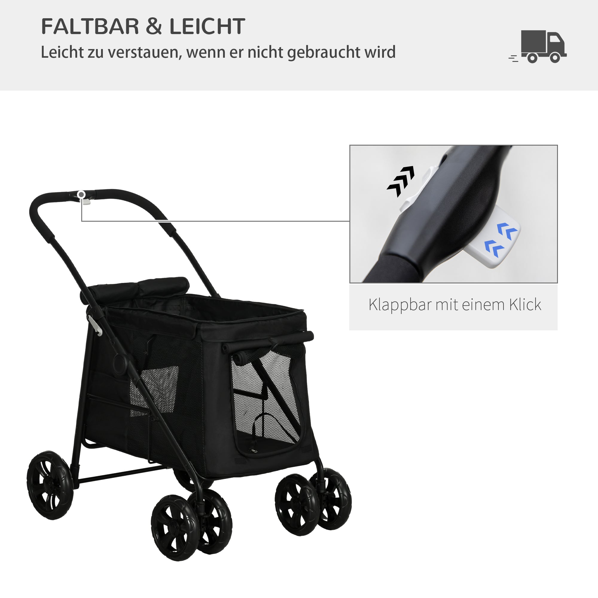 Dog Trailer 3-in-1 Pet House Cargo, Small Dogs, Oxford Grey