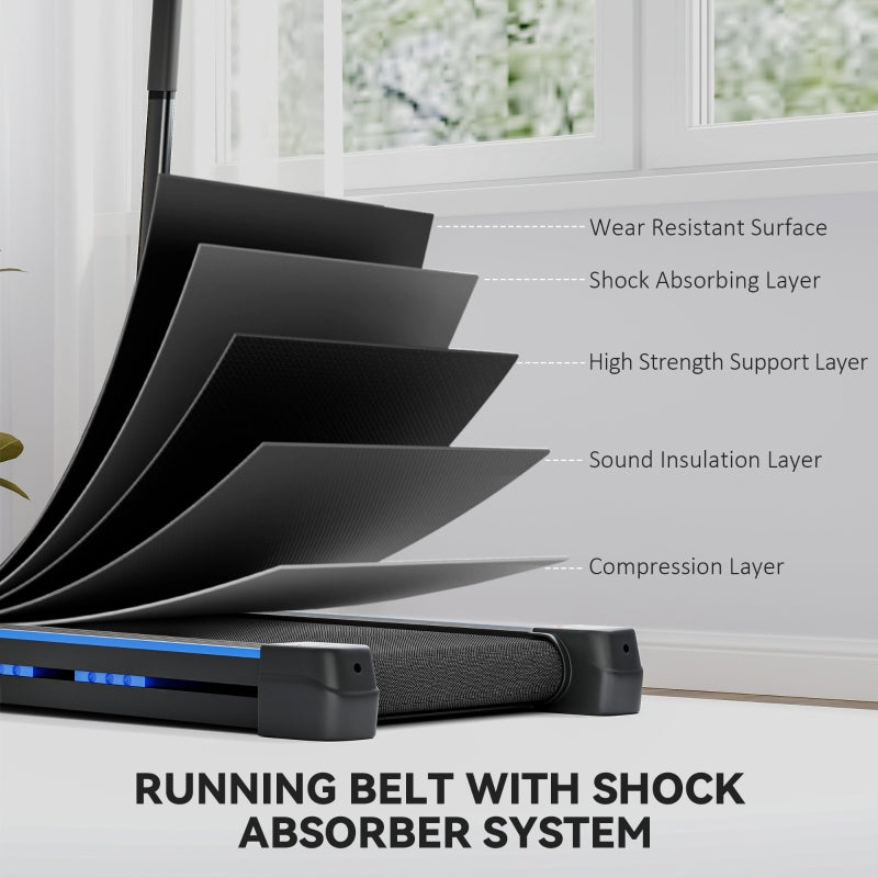 Folding Motorised Treadmill, Home Walking Machine, Blue