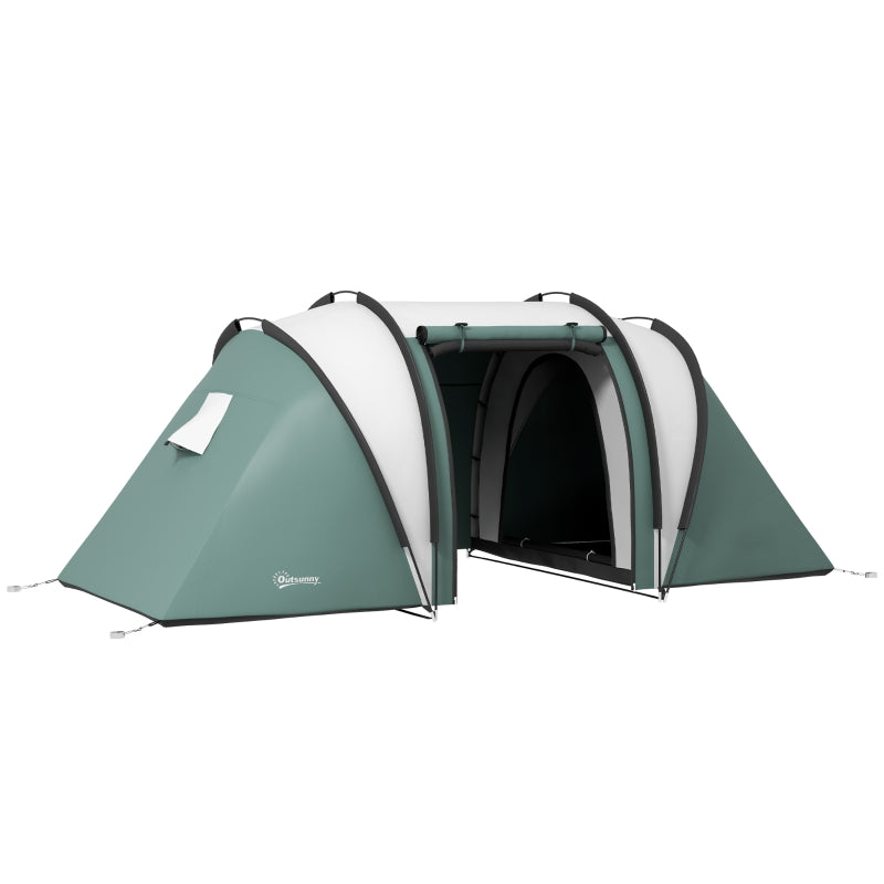 Camping Tent, 2 Bedrooms, Living Area, 3000mm Waterproof Family, Dark Green