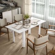 Extendable Dining Table, 120-160 x 70 cm, 4-6 People, High Gloss White MDF