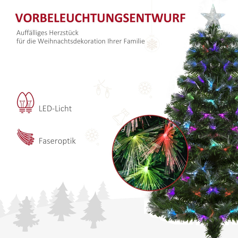Artificial Christmas Tree, LED Lights, Star Top, Green