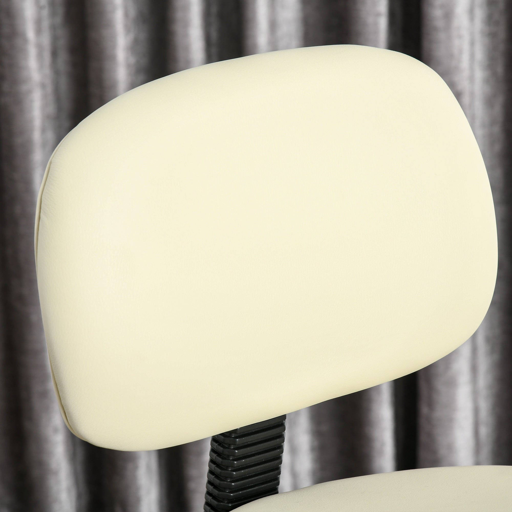 Swivel Bar Stool, Height Adjustable with Backrest, PU Leather Beige