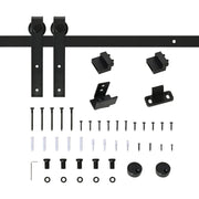 Single Sliding Door Track System Accessories, Carbon Steel, Black