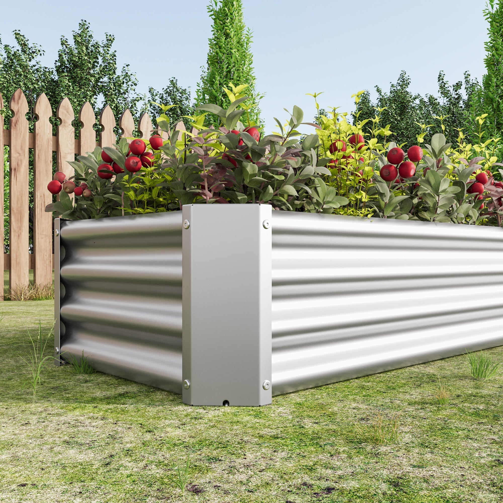 Raised bed Metal Plant Bed, Stable Design, Rust Protection, for Vegetables, Herbs & Flowers, Anthracite