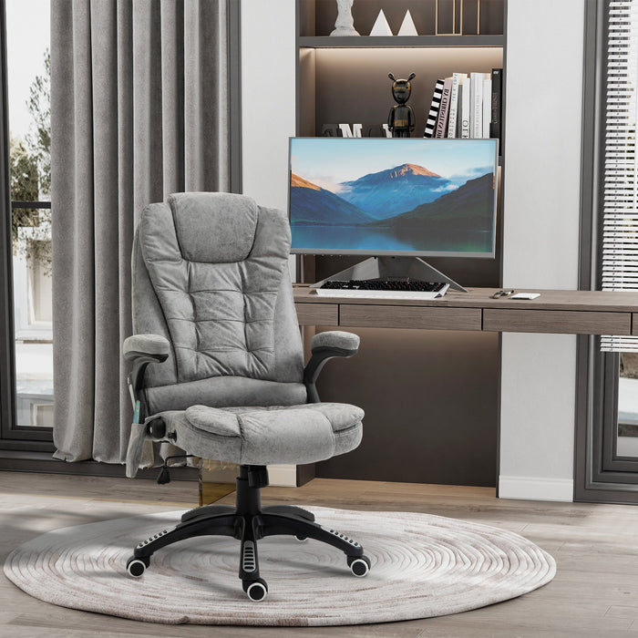 Office Chair Ergonomic Massage Heat Function Adjustable Smooth Movement, Grey