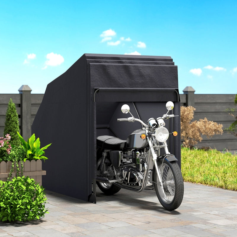 Motorcycle Cover, Foldable Outdoor Waterproof Winterproof XXL 345cm x 135cm x 191cm, Black