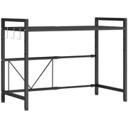 Expandable Microwave Oven Rack, 3 Hooks, Black