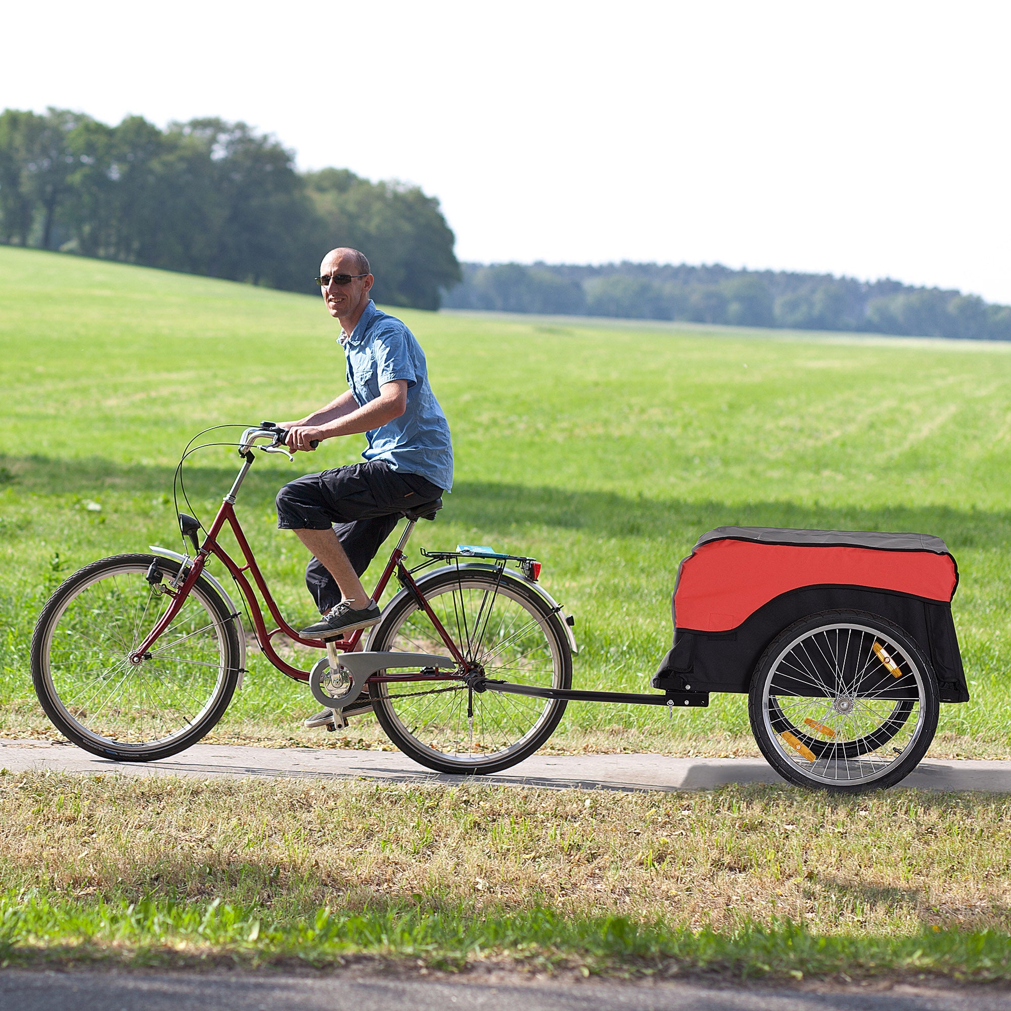 Transport Trailer Cargo Trailer Bicycle Trailer for versatile transport, red-black
