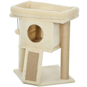 Katzenbaum, Kratzmatte aus Jute, Katzenhaus, Beige