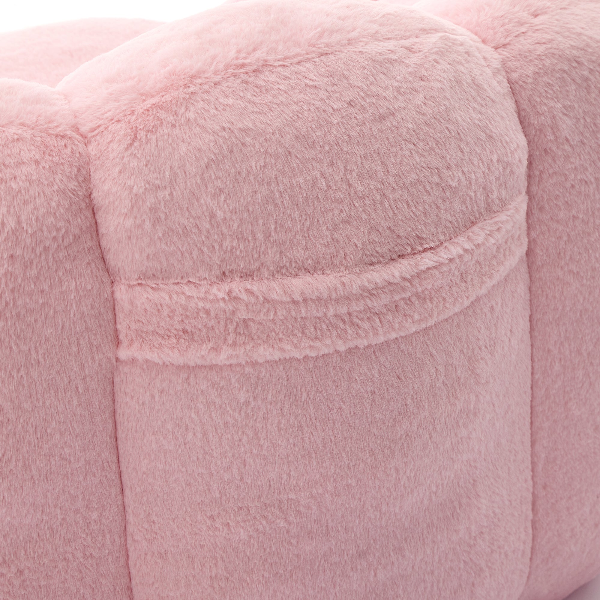 Lotus-shaped Compact Sofa, Adult Seat with Short-pile Pull Handle, Rose