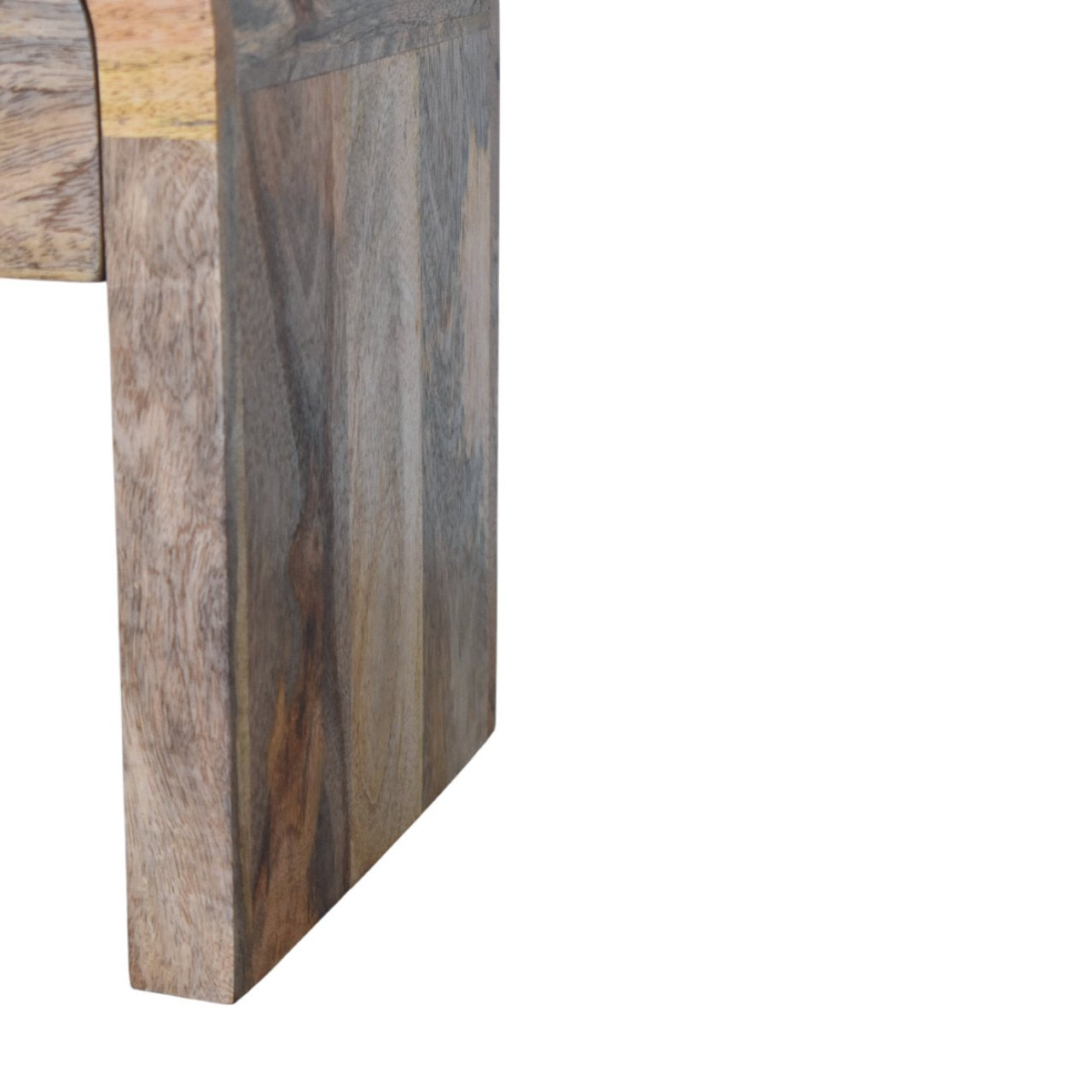 Mini Darcy Nightstand, Curved Edges 1 Drawer, Solid Wood Brown
