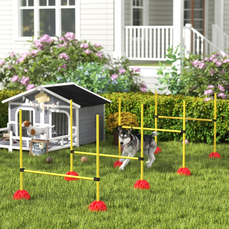 Dog Agility Equipment 4 Hurdle & Carry Bag, Yellow