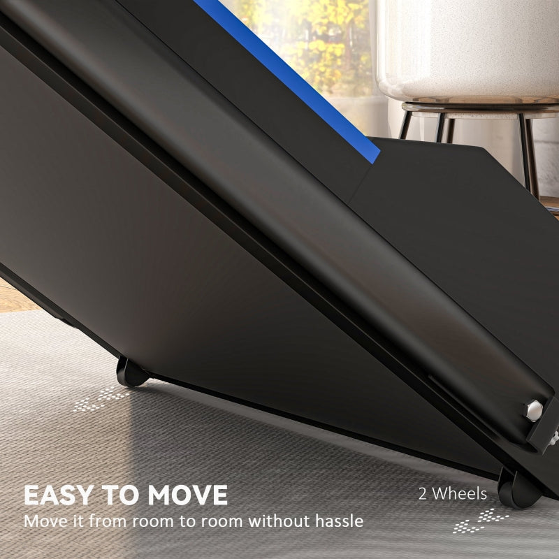 Folding Motorised Treadmill, Home Walking Machine, Blue