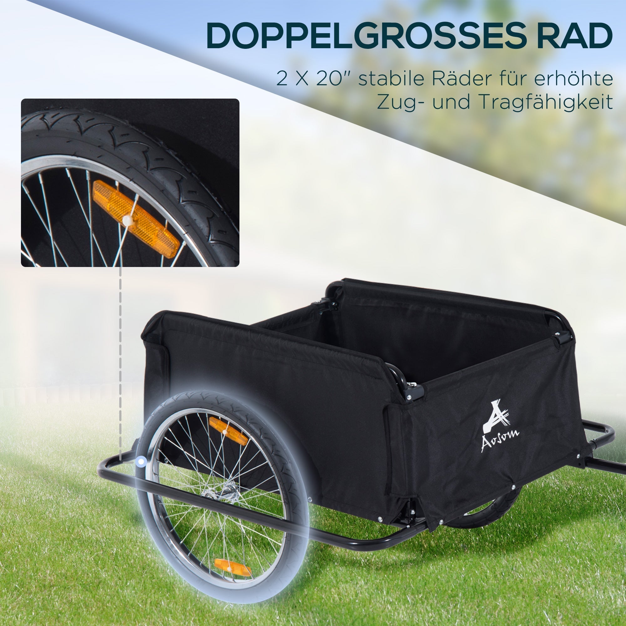 Cargo Trailer for Bicycles, Transport, Black