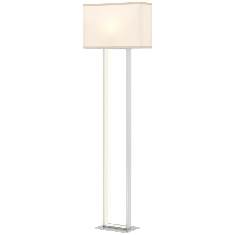 Modern floor lamp, 3 modes, foot switch, adjustable brightness, white linen look