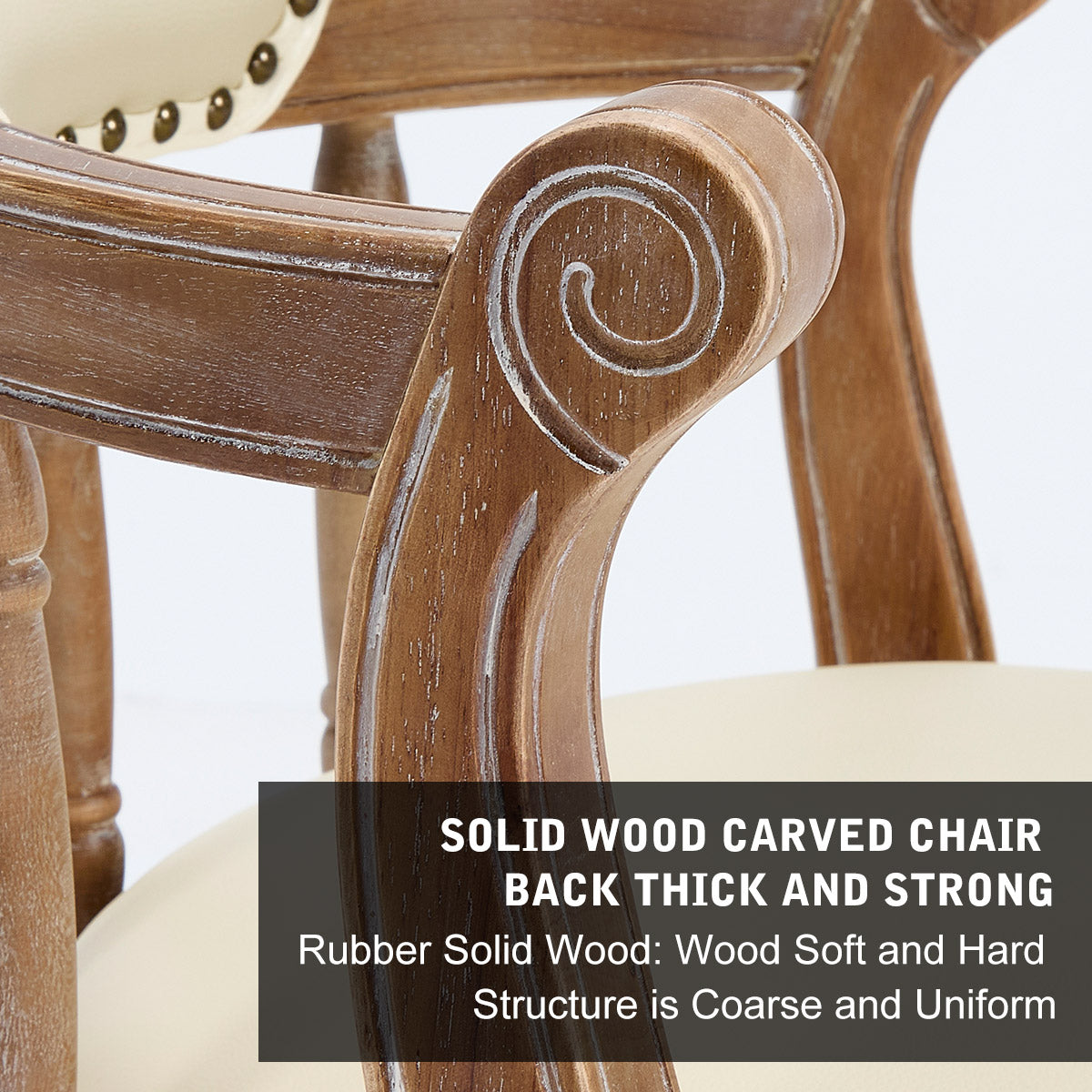 Bar Stools 360° Swivel with Backs - Cow Top Leather and Wood