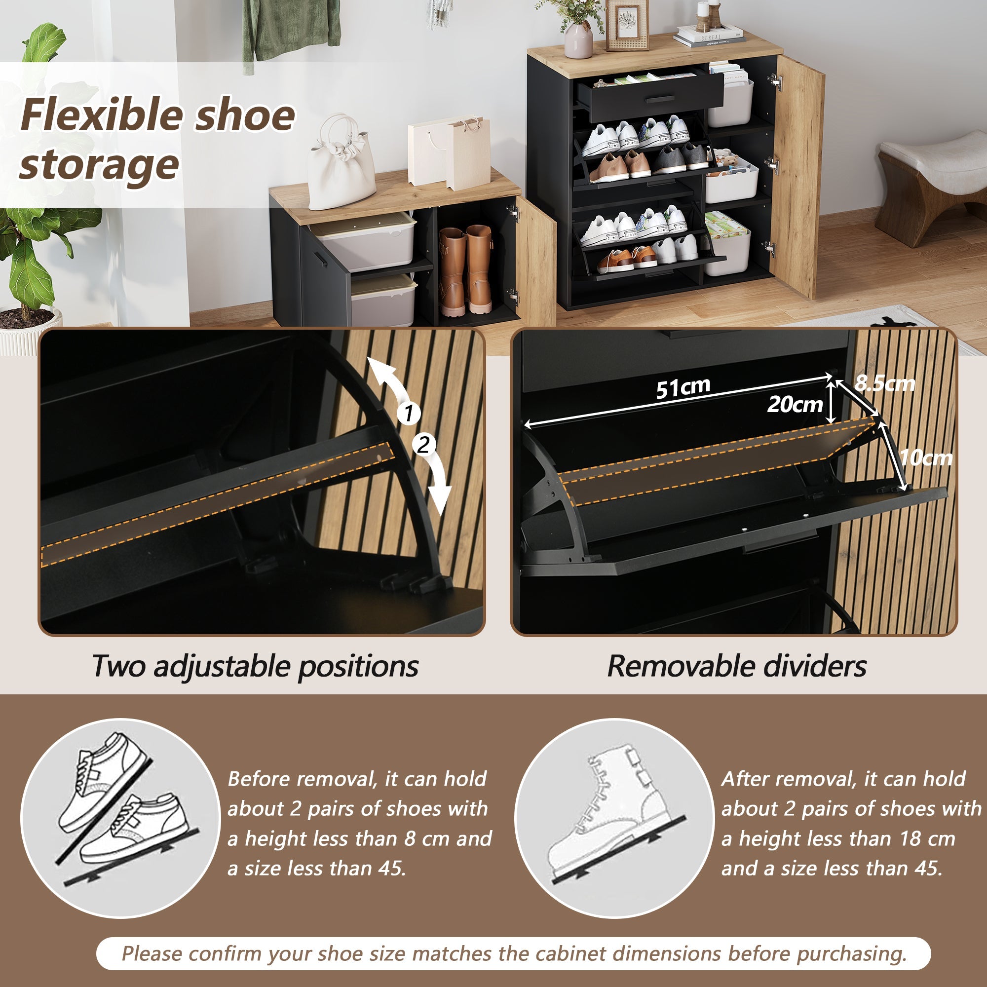 Wardrobe Set with Mirror, 2 Shoe Cabinets & Bench, Hallway Storage