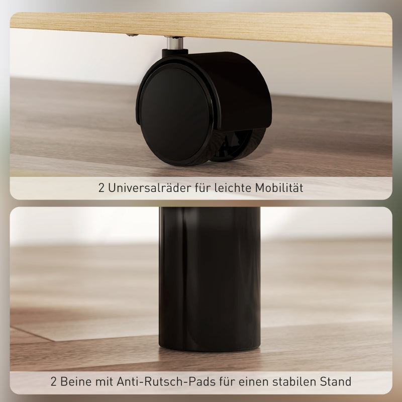 Rollbares Rednerpult, klappbare Seitenflügel & Ablagen, Eiche