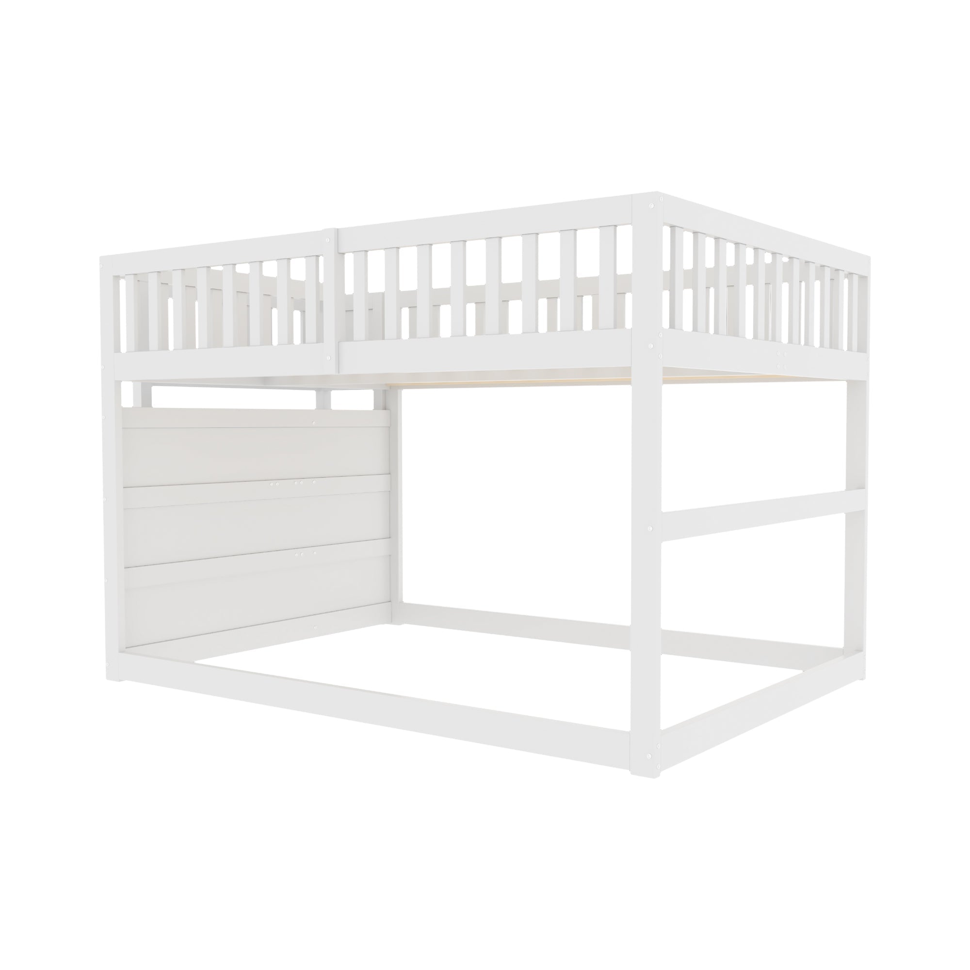 Wooden Bunk Bed with Ladder, Storage Drawers & Space-Saving Design, White