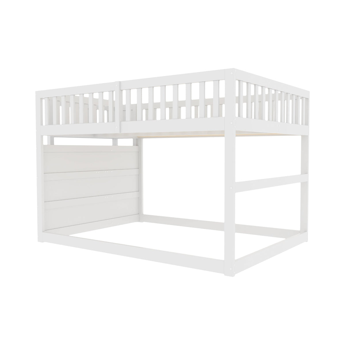Wooden Bunk Bed with Ladder, Storage Drawers & Space-Saving Design, White