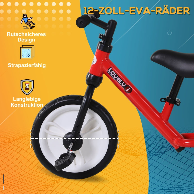 Kinderlaufrad, 2-in-1 mit Stützrädern und Pedalen, Rot