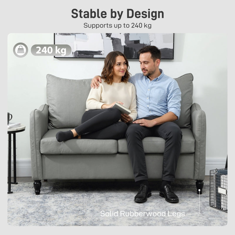 Two-Seater Sofa Marble-Effect Faux Leather, Grey