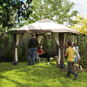 4x4m Pop-Up Pavilion, Height Adjustable, UV 50+ Mesh Walls, Beige