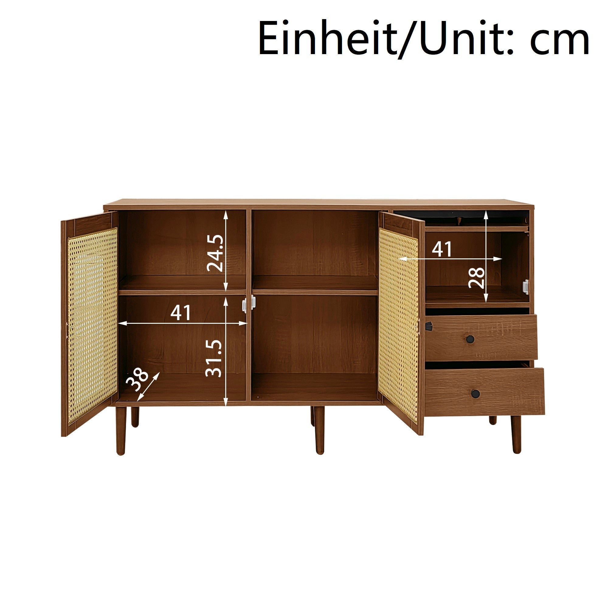Sideboard Rattan Doors Country-Style