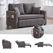 Chair, Multifunctional Folding Pull-Out Sofa with Storage, USB Charging, Cup Holder, Fabric