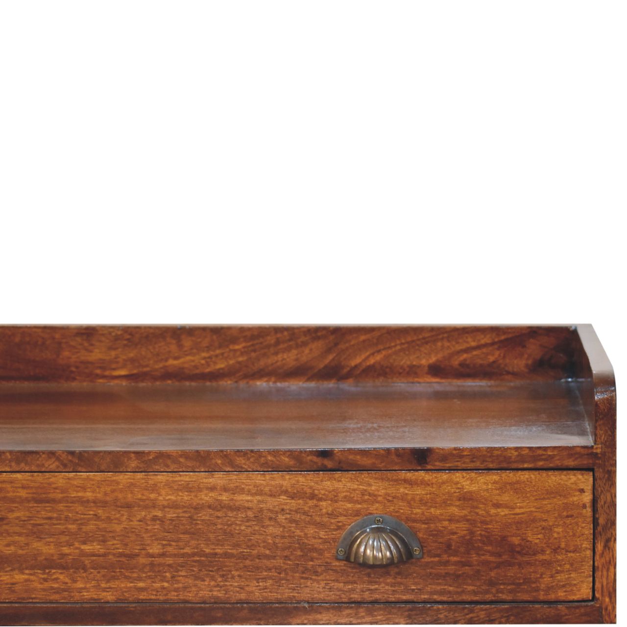 Belmont Wall-Mounted Console Shelf 1 Drawer Solid Wood Dark Brown