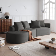 Chenille Sofa, Modern Oversized Corner, 4-Seater, Deep & Wide Seat, Cloud, Chenille