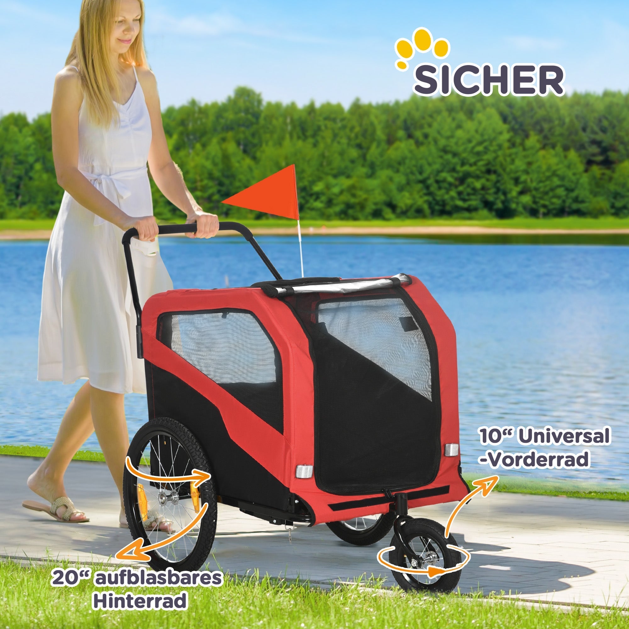 Hundebett, große Hunde, 30 kg, Oxford-Gewebe Rot