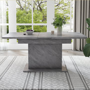 Extendable Dining Table, Space-Saving Multifunctional, Grey