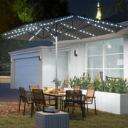 Double Parasol, Solar LED, UV 50+, Aluminium, Dark Grey