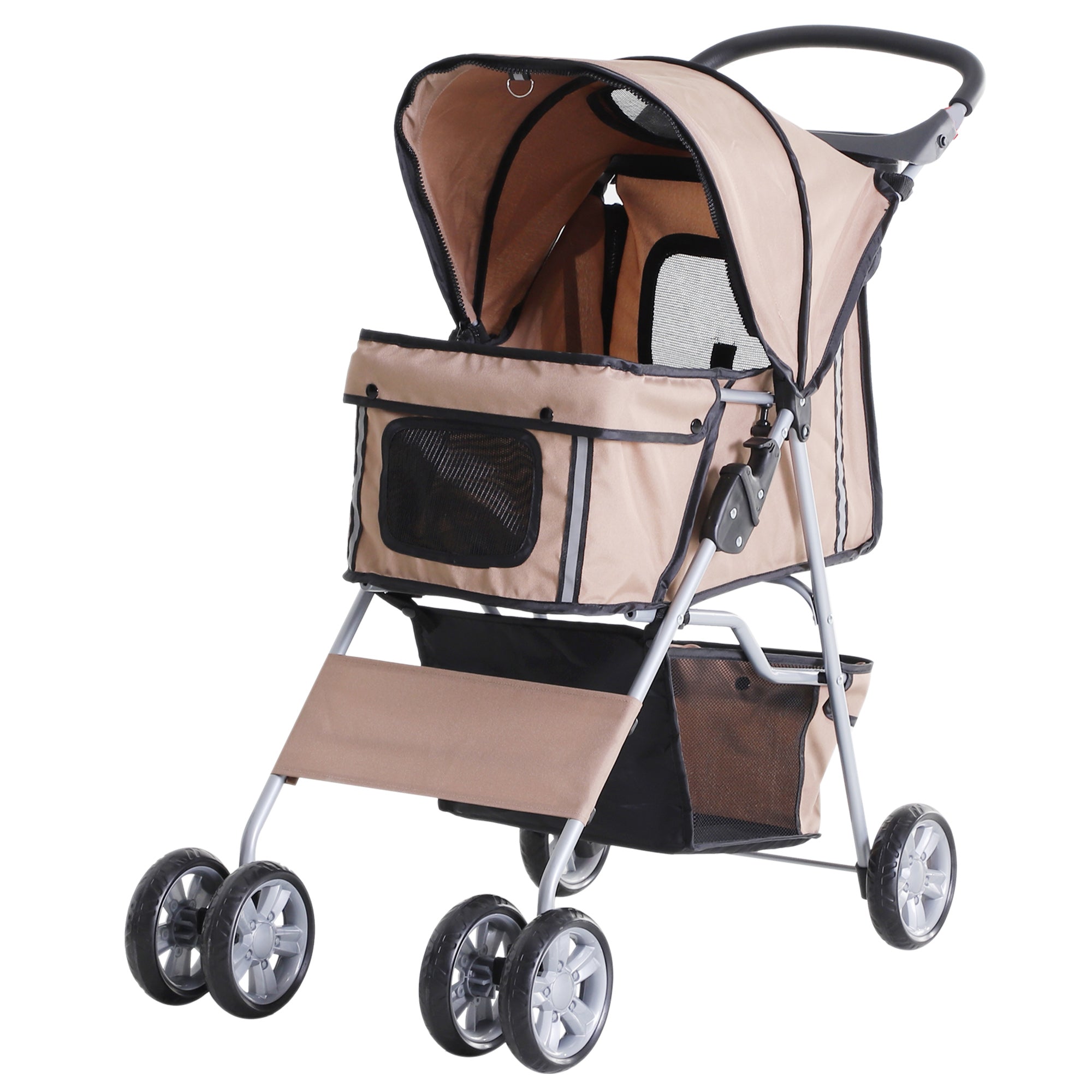 Dog Stroller, Lightweight Foldable Jogger, Coffee Brown