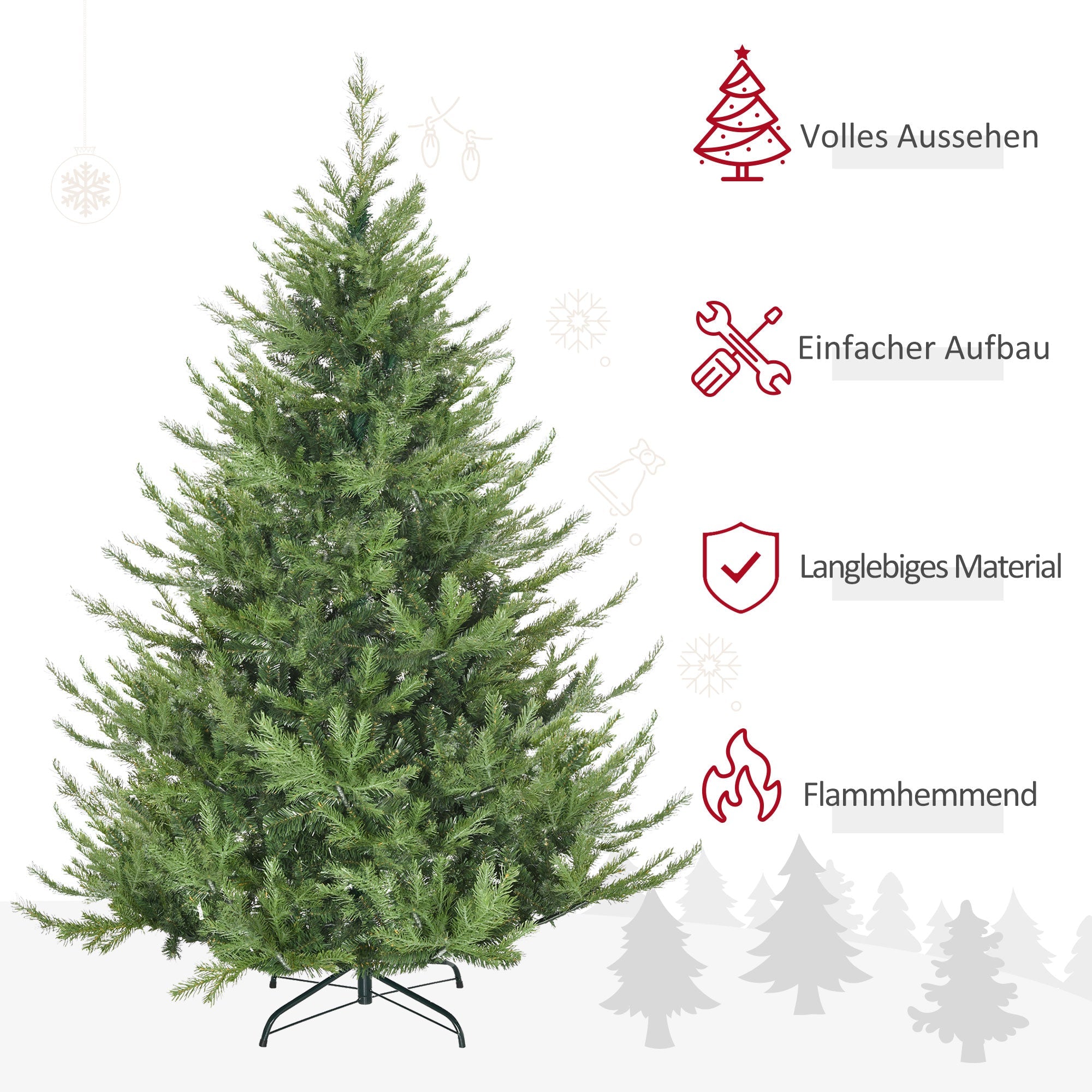 Christmas Tree, Artificial, 180 cm, 1942 Tips, Green