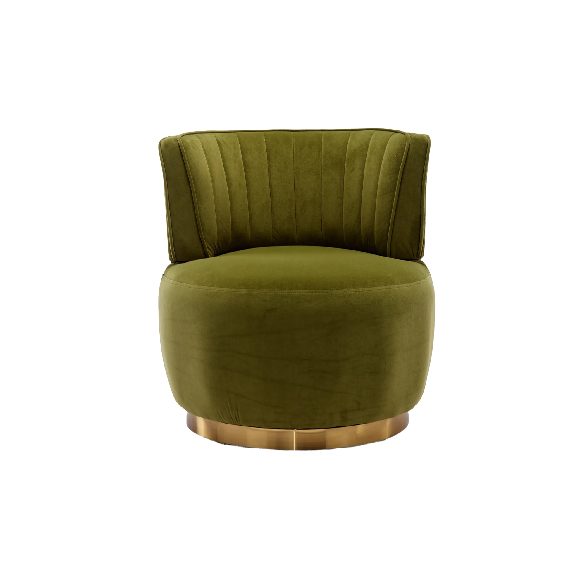 Swivel Shell Chair 360° Velvet - Olive Green