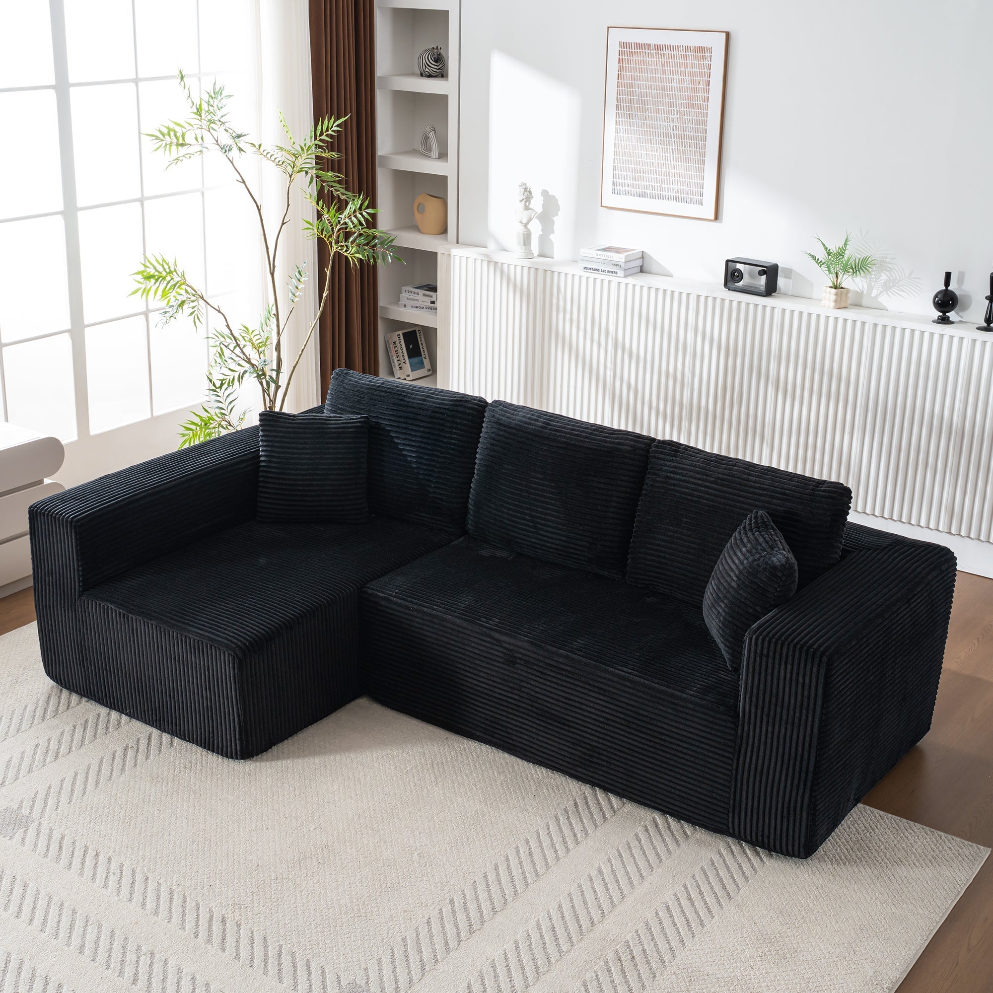 Wide Armchair Modular L-Shaped Chaise Lounge - Core Fabric