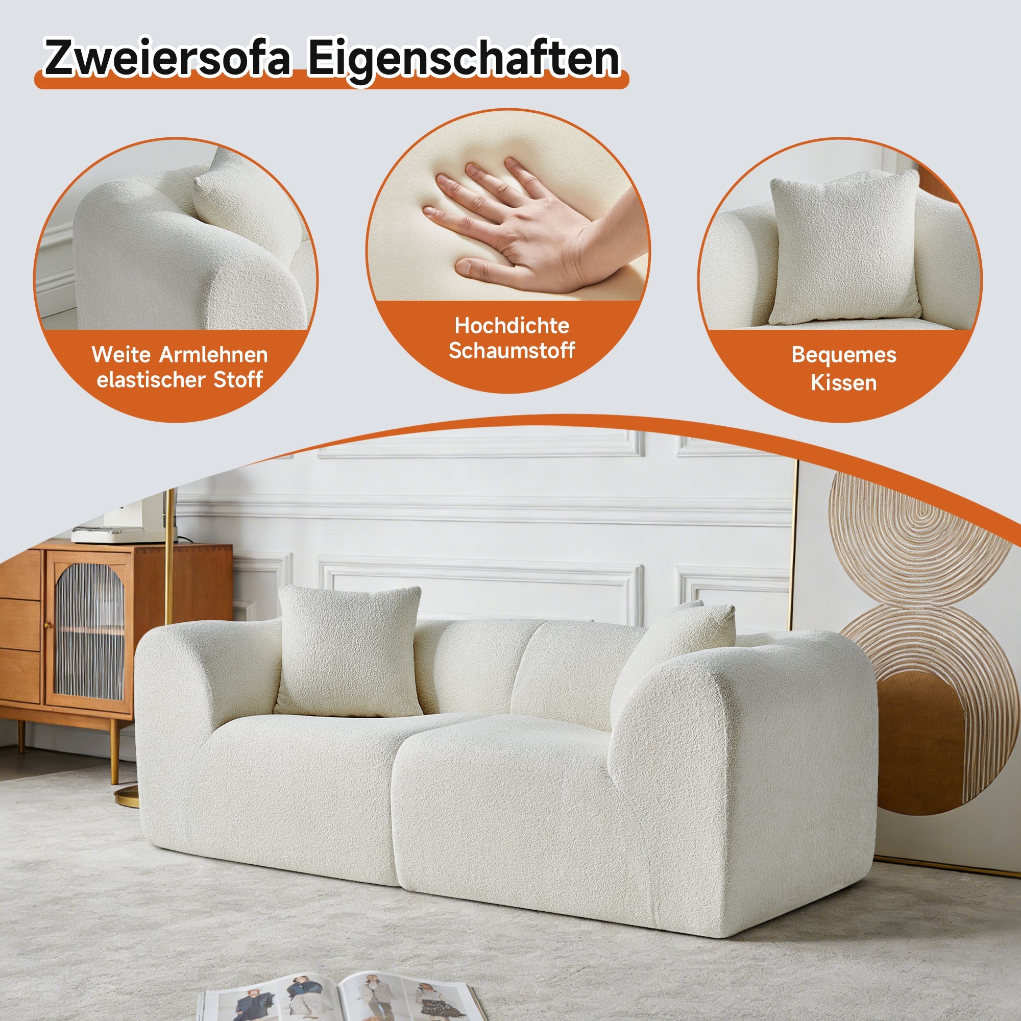 2-Seater Loveseat Space-Saving with Cushions - Velvet