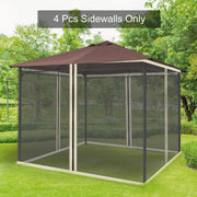 Mosquito Net Gazebo 3x3m 4 Side Panels Zipper Nylon Mesh Black
