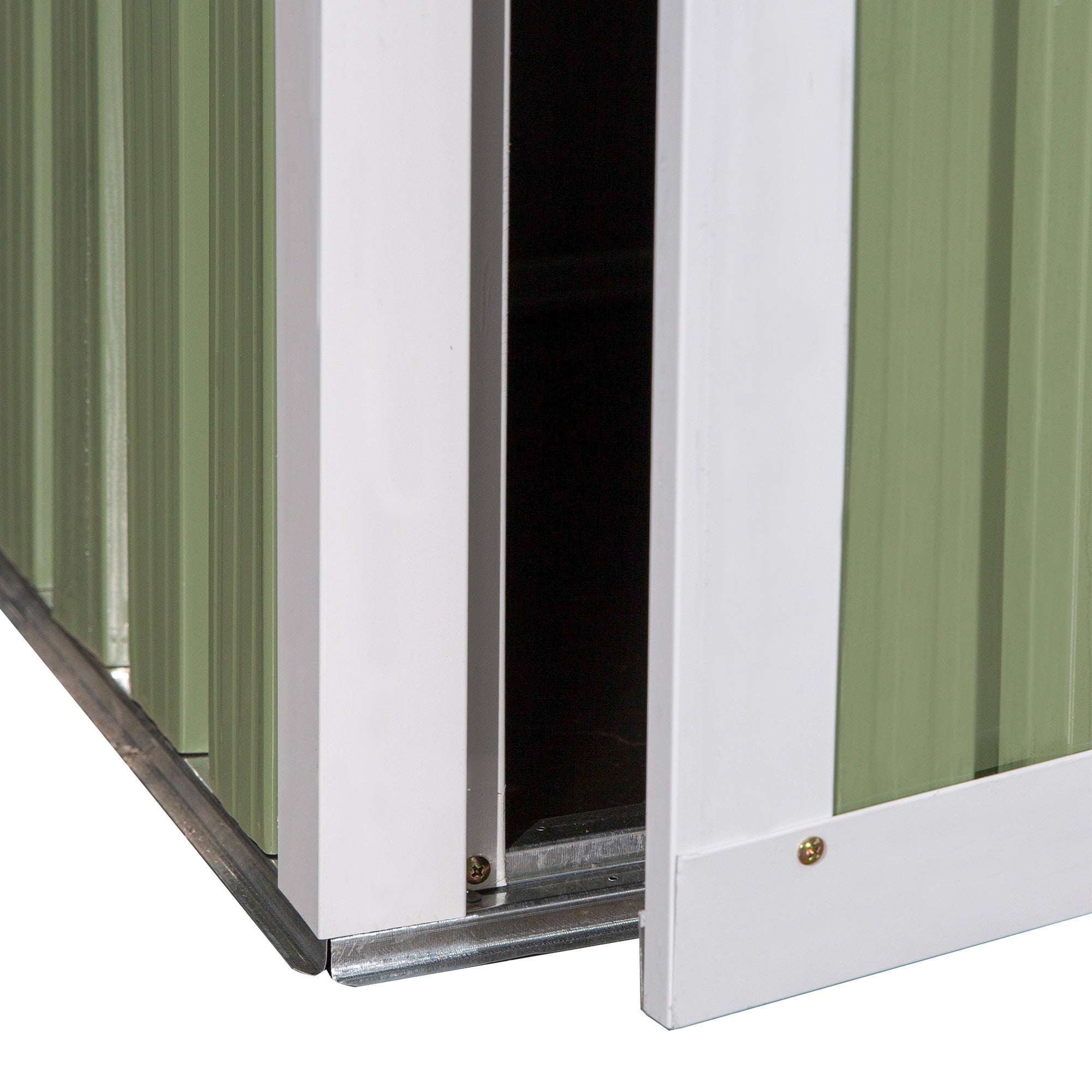 Garden Shed with Door Outdoor Steel Green