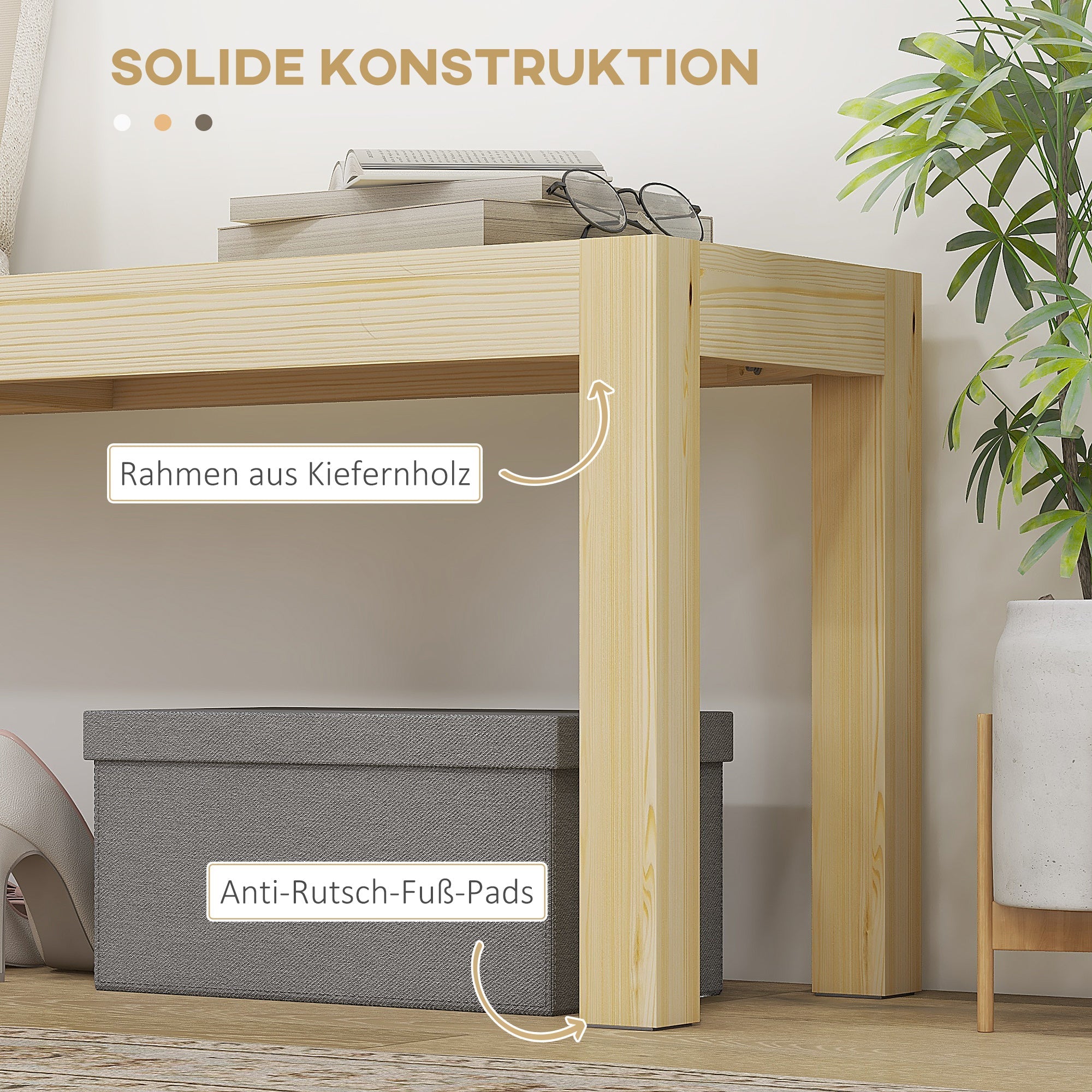 2-Seater Dining Bench, Country Style 240kg Capacity, Pine Wood