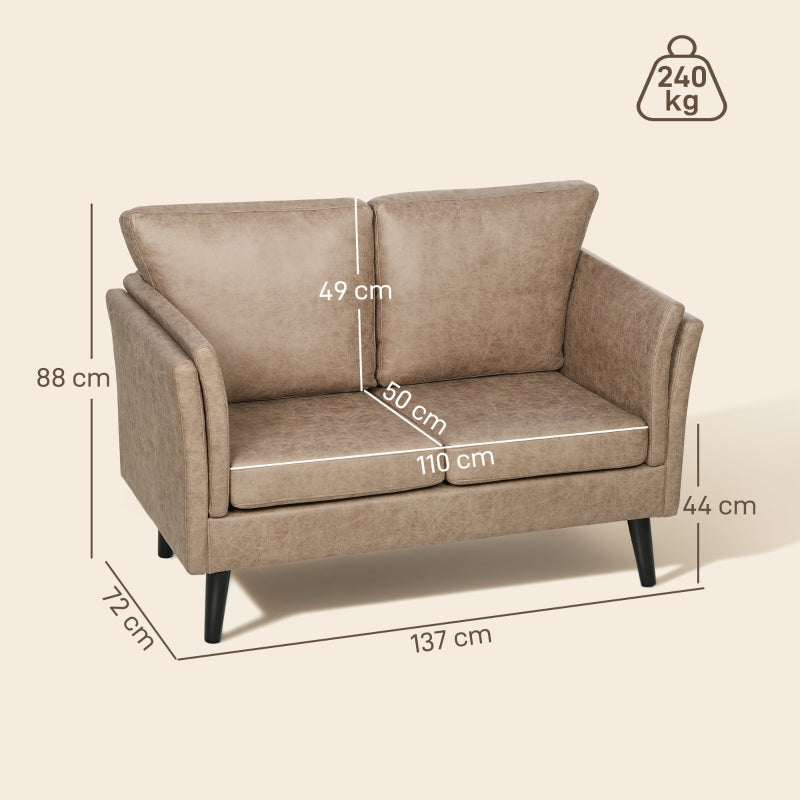 Two-Seater Sofa Leathaire Light Brown