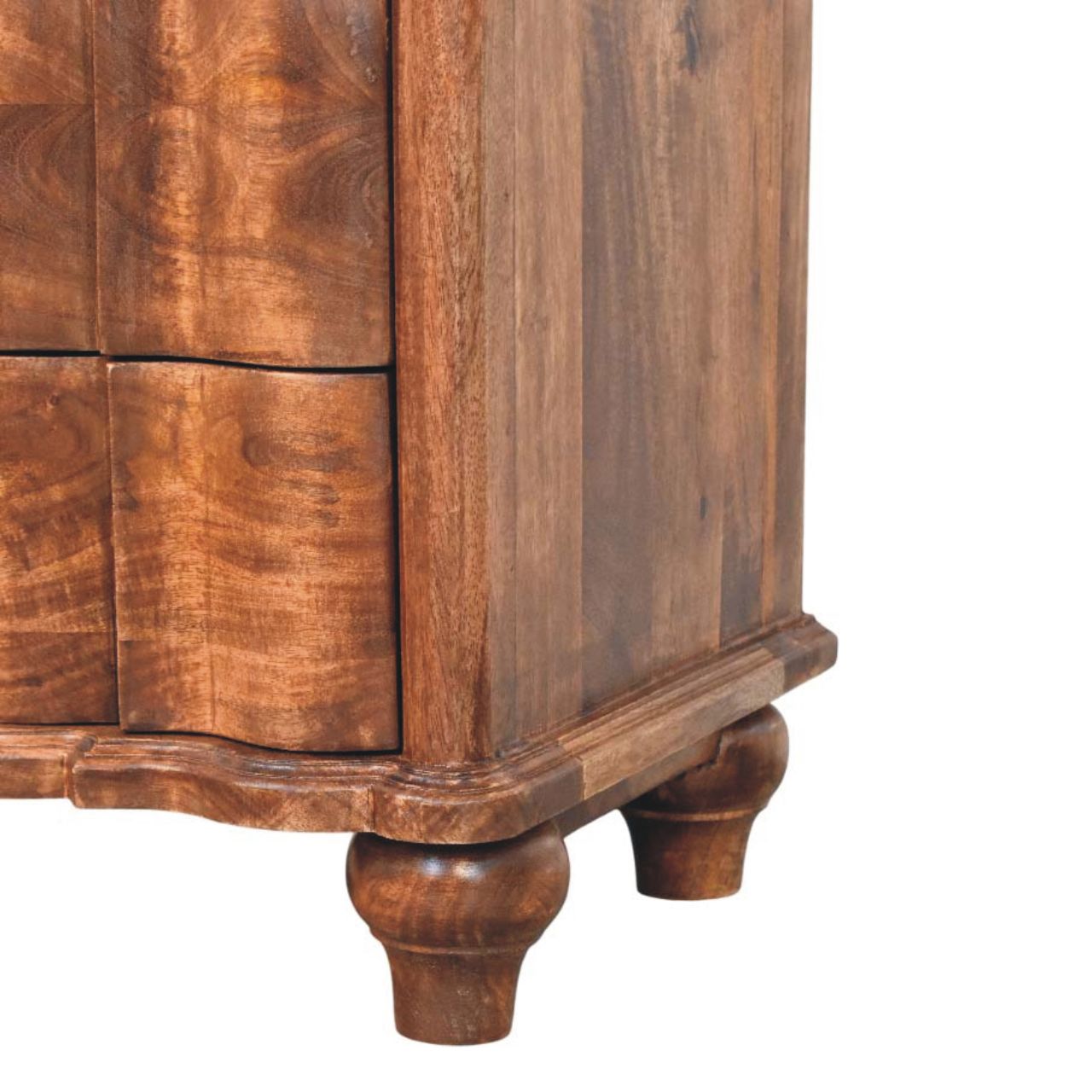 Valencia Bedside with 3 Drawers, Solid Wood Brown