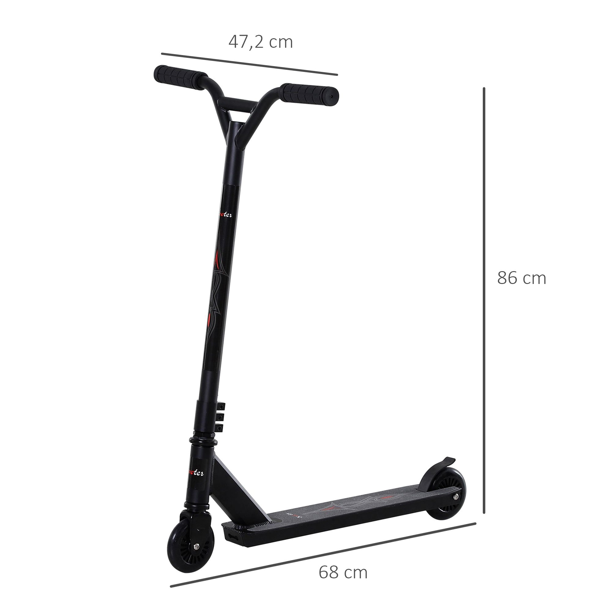 Pro Stunt Scooter, Freestyle Tretroller for Kids and Adults with 100mm Wheels, Black Aluminum