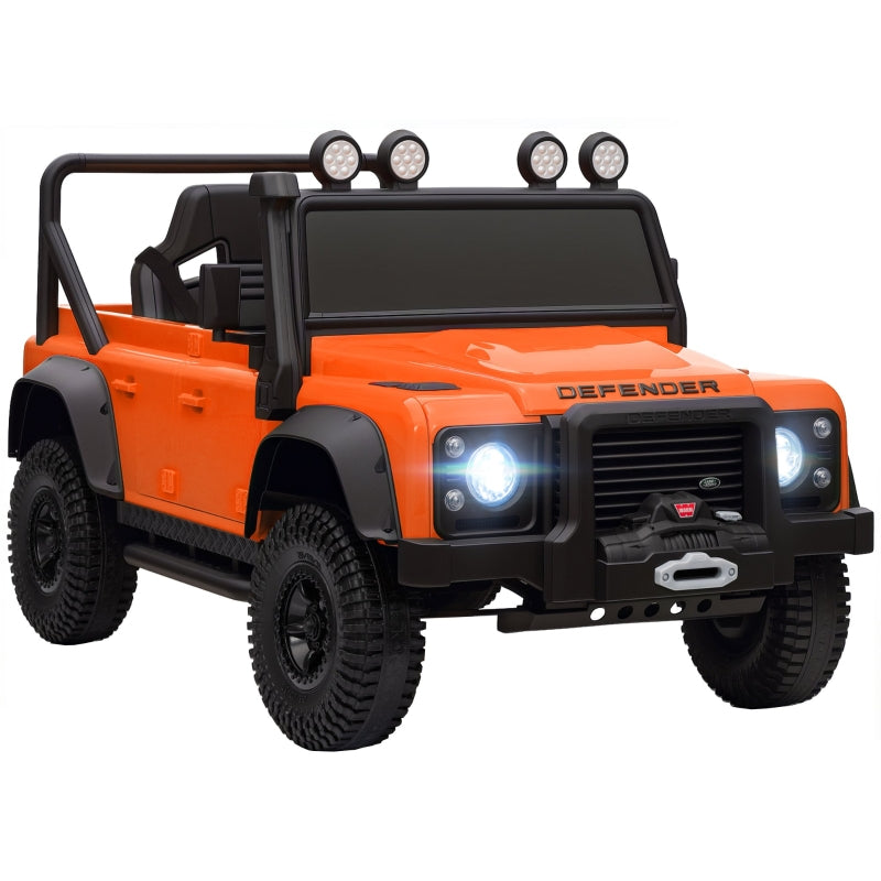 AIYAPLAY Electric Car, 12V Battery, Remote Control, Music, Horn, LED Lights, Orange