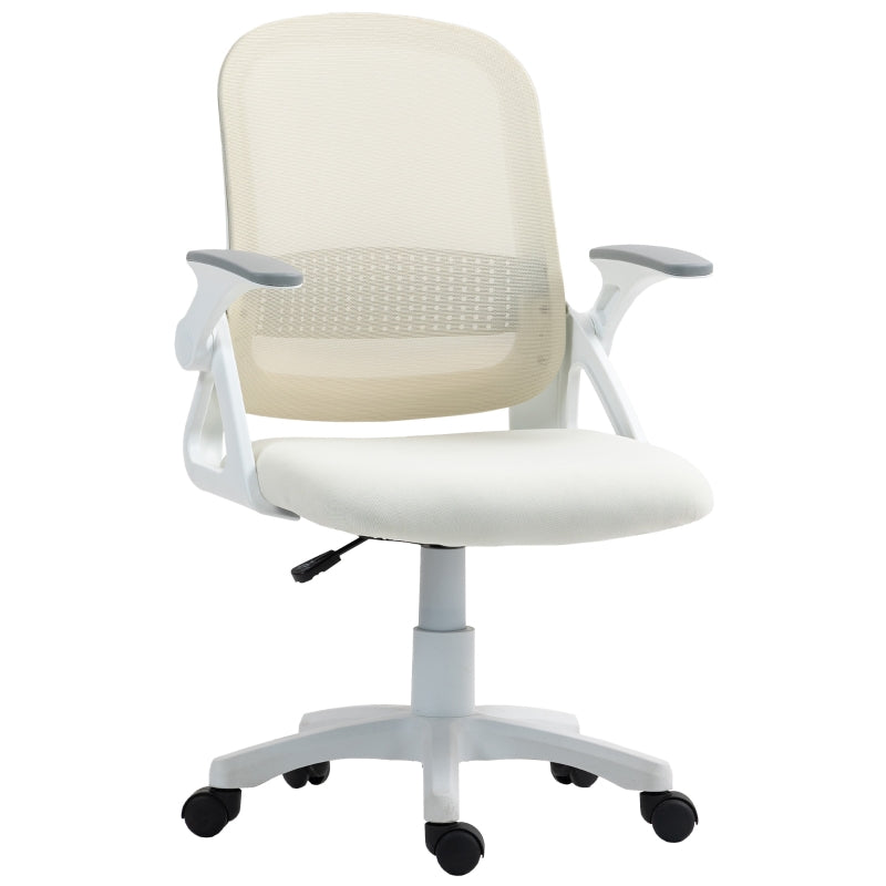 Breathable Mesh Office Chair, Ergonomic Swivel with Lumbar Support, White