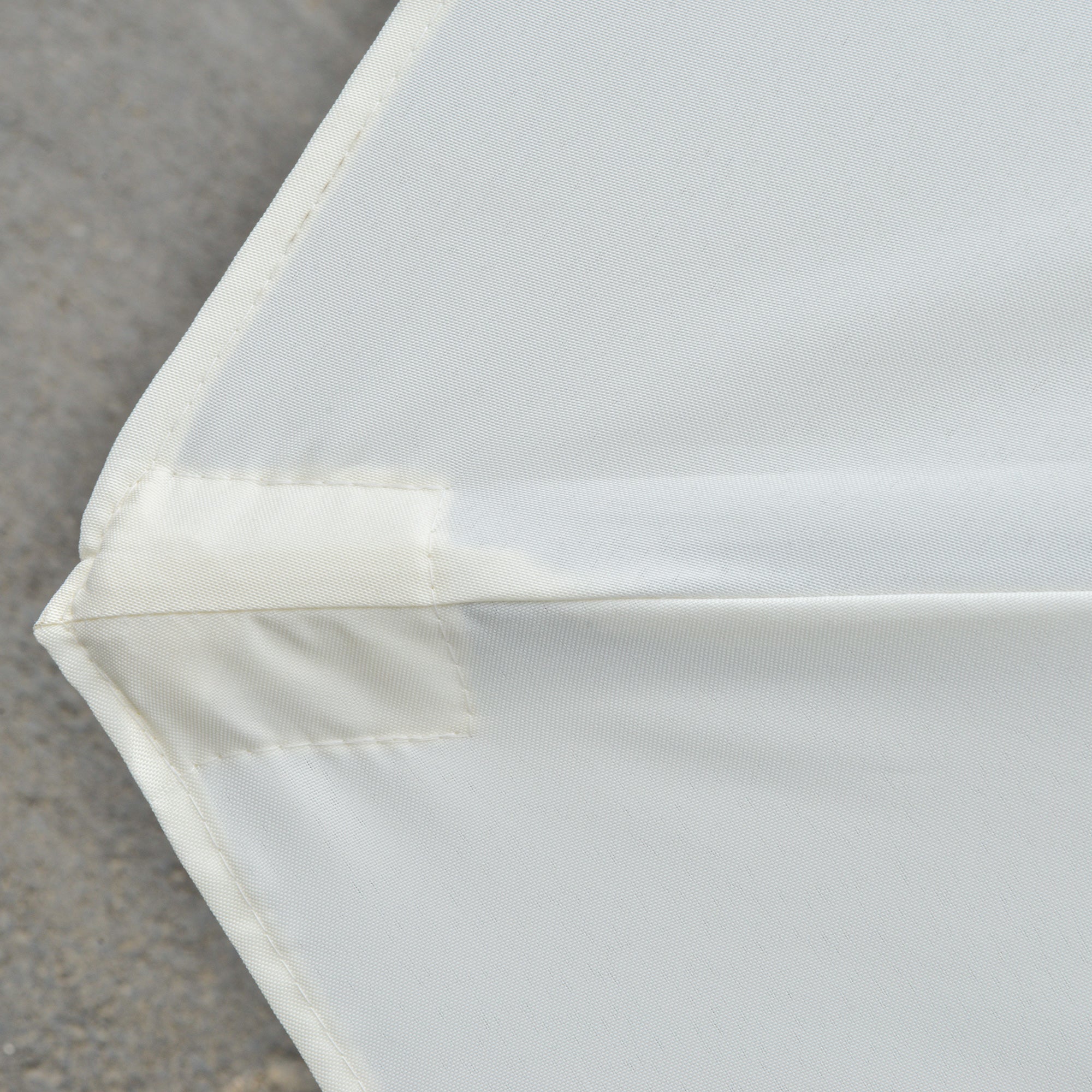 Parasol 4.5m Double Oval LED Solar Garden Patio Black/Cream White